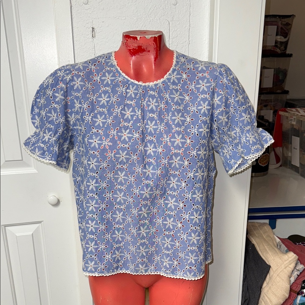 Anthropologie - DRA Eyelet top shirt blouse